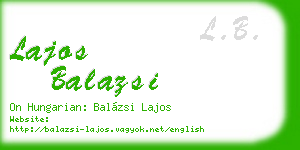 lajos balazsi business card